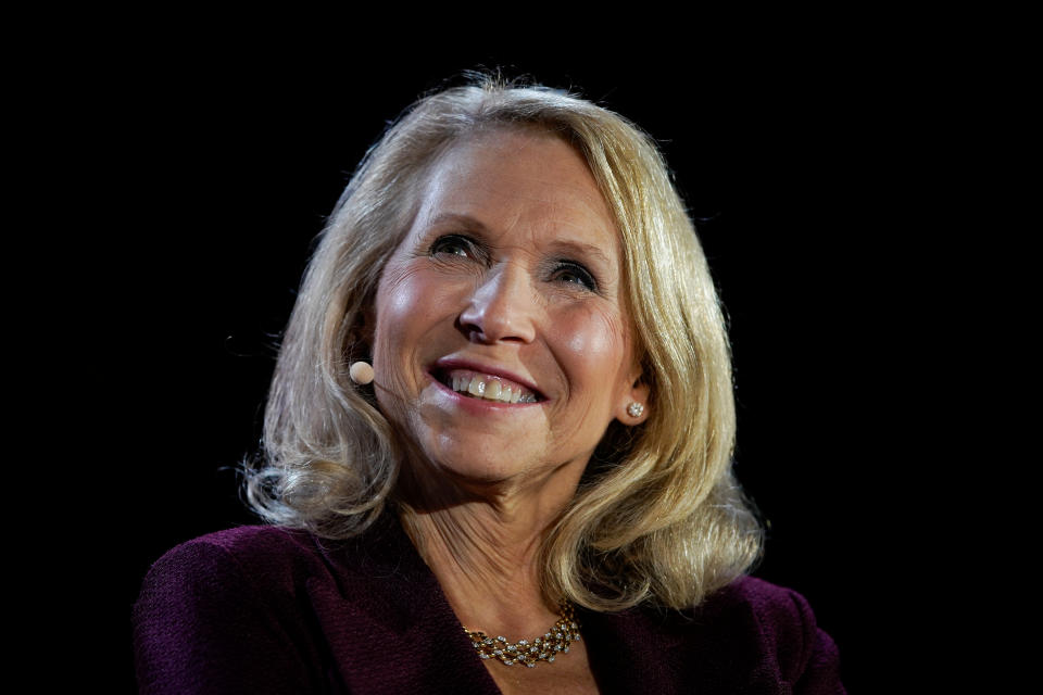 Shari Redstone, president of National Entertainment and Vice Chairman, CBS and Viacom speaks at the WSJTECH live conference in Laguna Beach, California, U.S. October 21, 2019. REUTERS/ Mike Blake