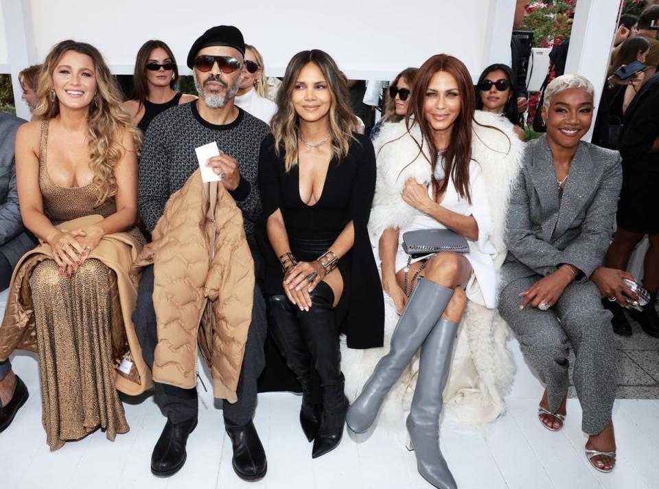 Blake Lively, Van Hunt, Halle Berry, Nicole Ari Parker, and Tiffany Haddish attend the Michael Kors Collection Spring/Summer 2024 Runway Show (Getty Images)