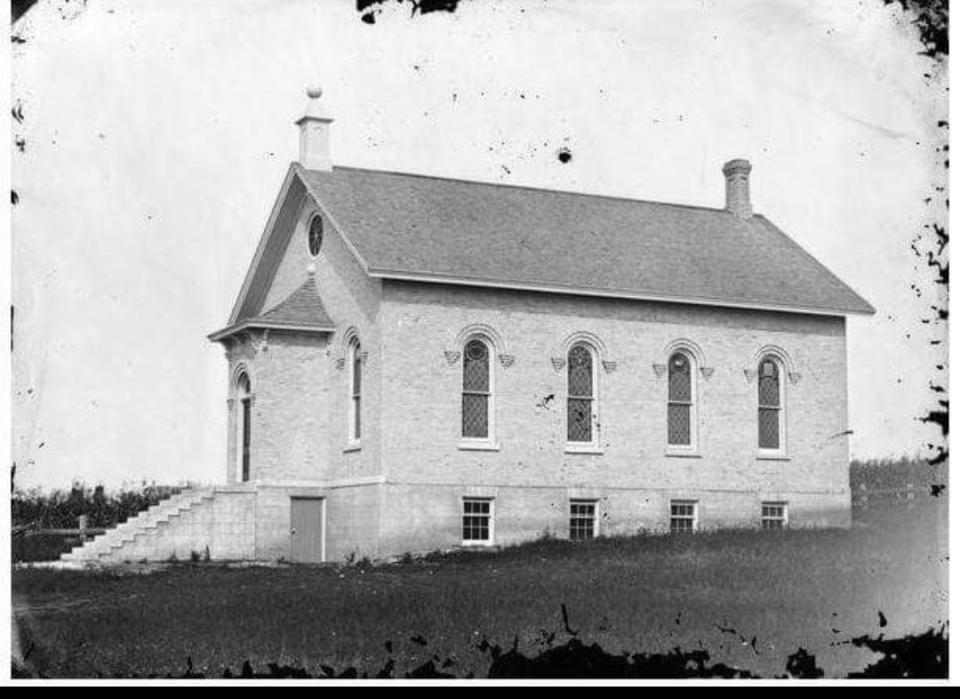 A historical photo shows 344 Craig Road in Edgerton when it was Albion Prairie Church. The church was built in 1872, and began bein remodeled into a home in 2014. It is currently for sale.
