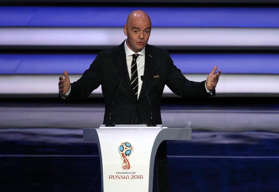 FIFA president Gianni Infantino made bizarre remarks about Africans risking death by migrating to Europe in a speech on Wednesday (Nick Potts/PA) (PA Archive)