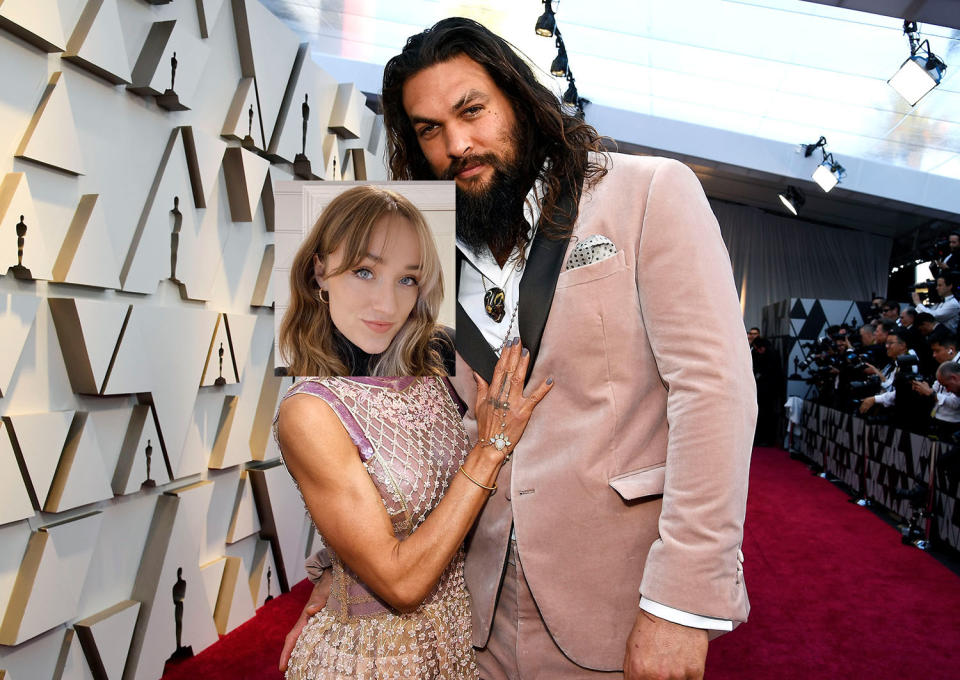 Jason posing with someone on the red carpet, but the writer's face has been Photoshopped over the other person