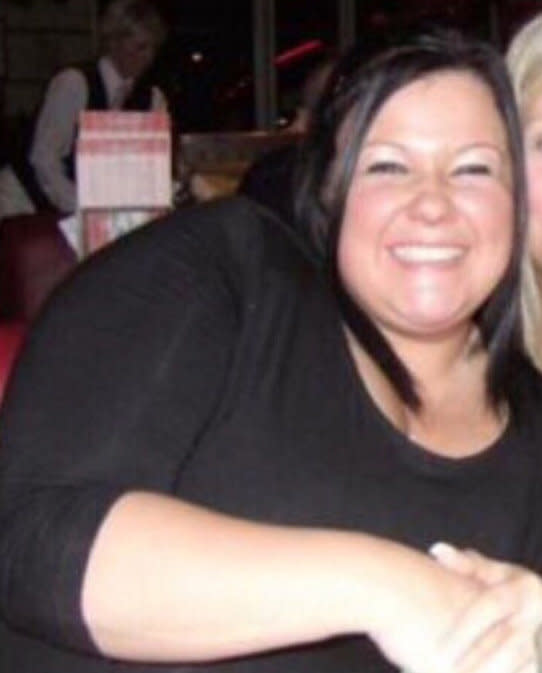 Mandee Hall in 2013, at her latest weight of 18 stone and nine pounds. [Photo: SWNS]