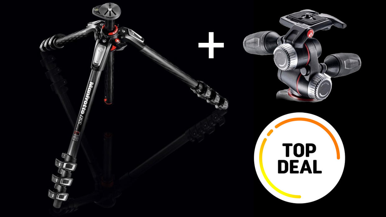  Manfrotto MT055CXPRO4 Carbon Fibre Tripod and Manfrotto MHXPRO-3W X-Pro 3-Way Head - Black Friday deal. 