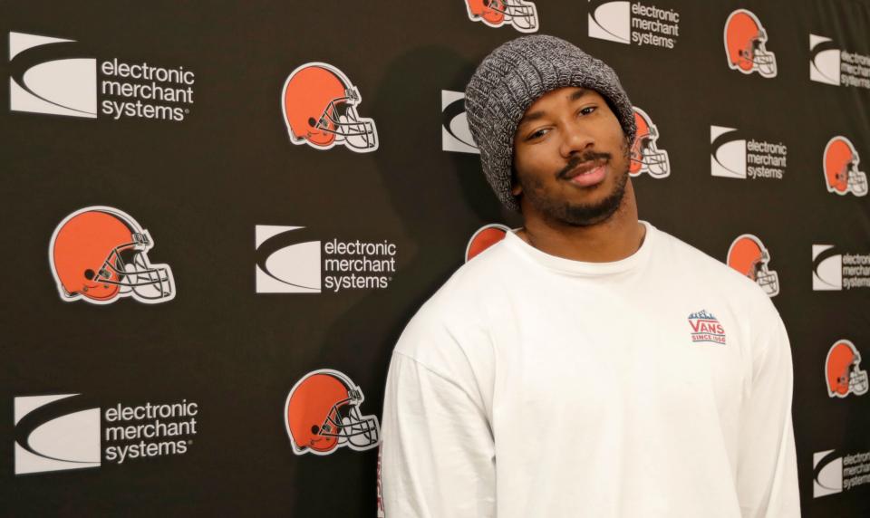 Cleveland Browns defensive end Myles Garrett said former defensive coordinator Gregg Williams limited him to using just two pass-rushing moves. (AP)