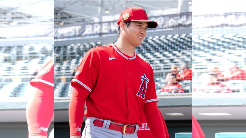 大谷翔平熱身賽飆出98英里火球。（圖／翻攝自MLB推特）