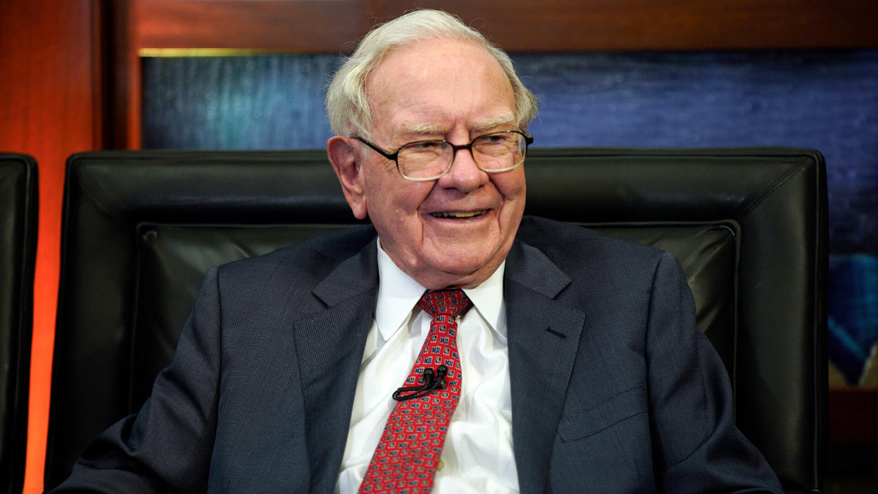 Mandatory Credit: Photo by Nati Harnik/AP/REX/Shutterstock (9790747a)Berkshire Hathaway Chairman and CEO Warren Buffett smiles during an interview in Omaha, Neb.