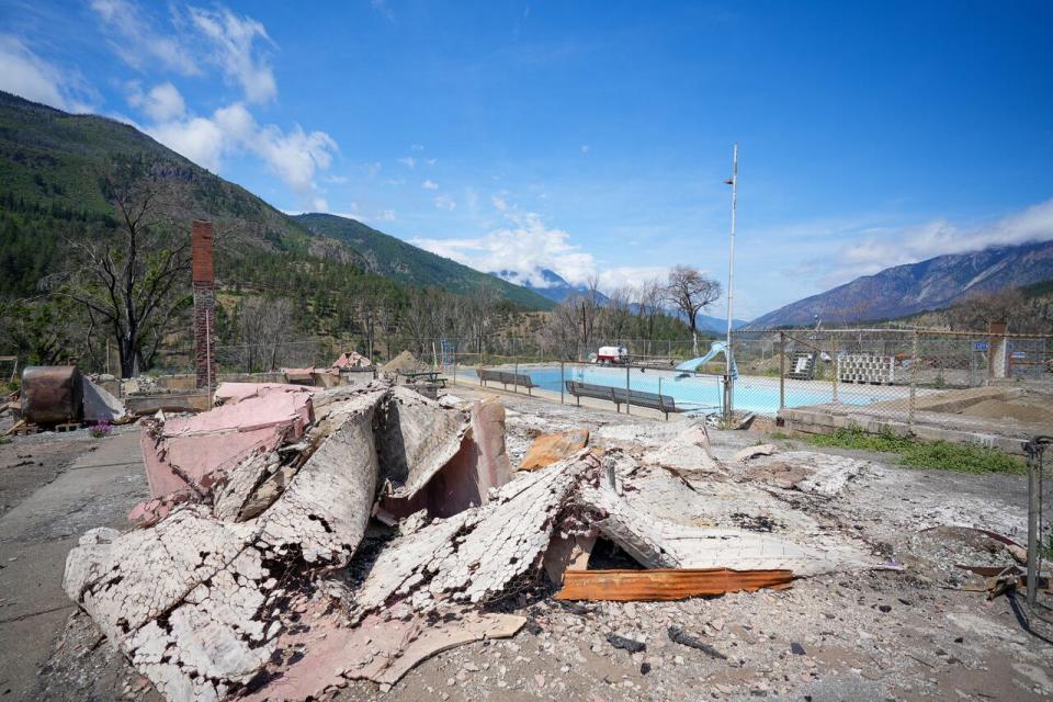 The remains of the Lytton pool are pictured in 2022. (Simon Gohier/Radio-Canada)