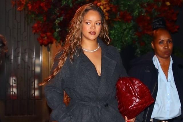 Rihanna pairs oversized football jersey with clogs on A$AP Rocky date