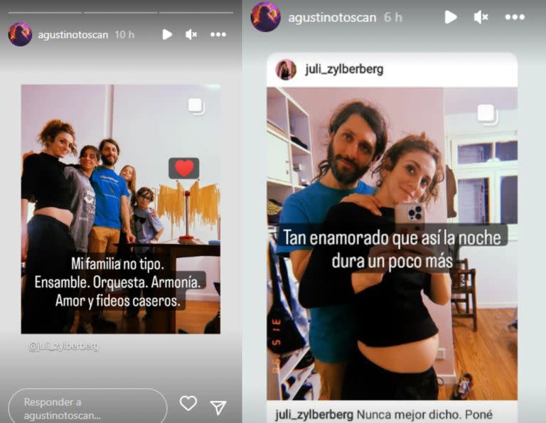 La respuesta de Agustín Toscano en sus Historias de Instagram ante la noticia de Julieta