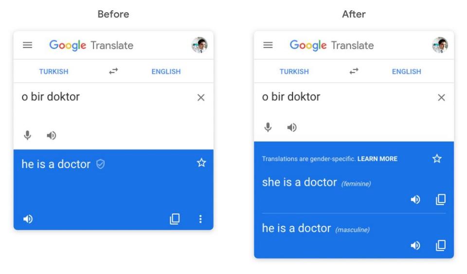 Google has taken a step towards reducing gender bias on the Google Translate