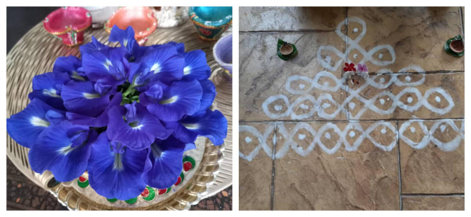 Sashitaran and his family have already decorated the house with kolam and flowers offered to the deities. — Picture courtesy of Sashitharan Munusamy