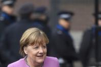 German Chancellor Angela Merkel arrives at the donors Conference for Syria in London, Britain February 4, 2016. REUTERS/Toby Melville