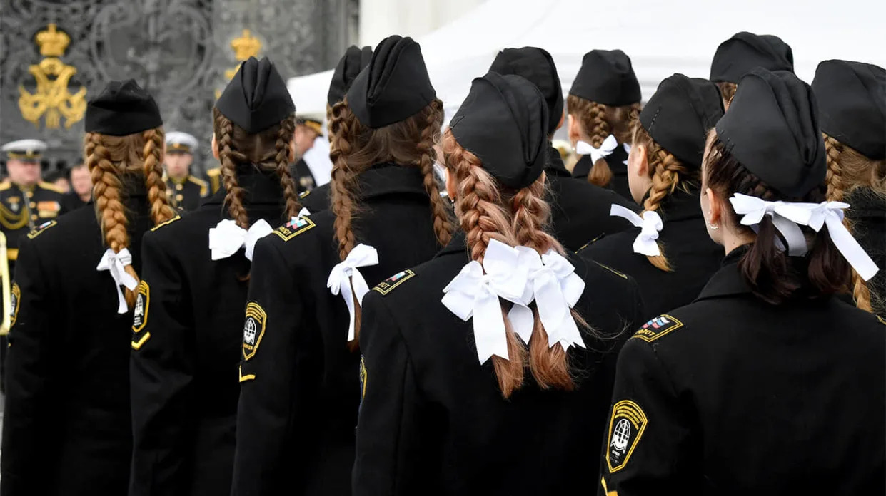 Cadets of the Admiral Makarov State University of sea and river fleet. Stock photo: Getty Images