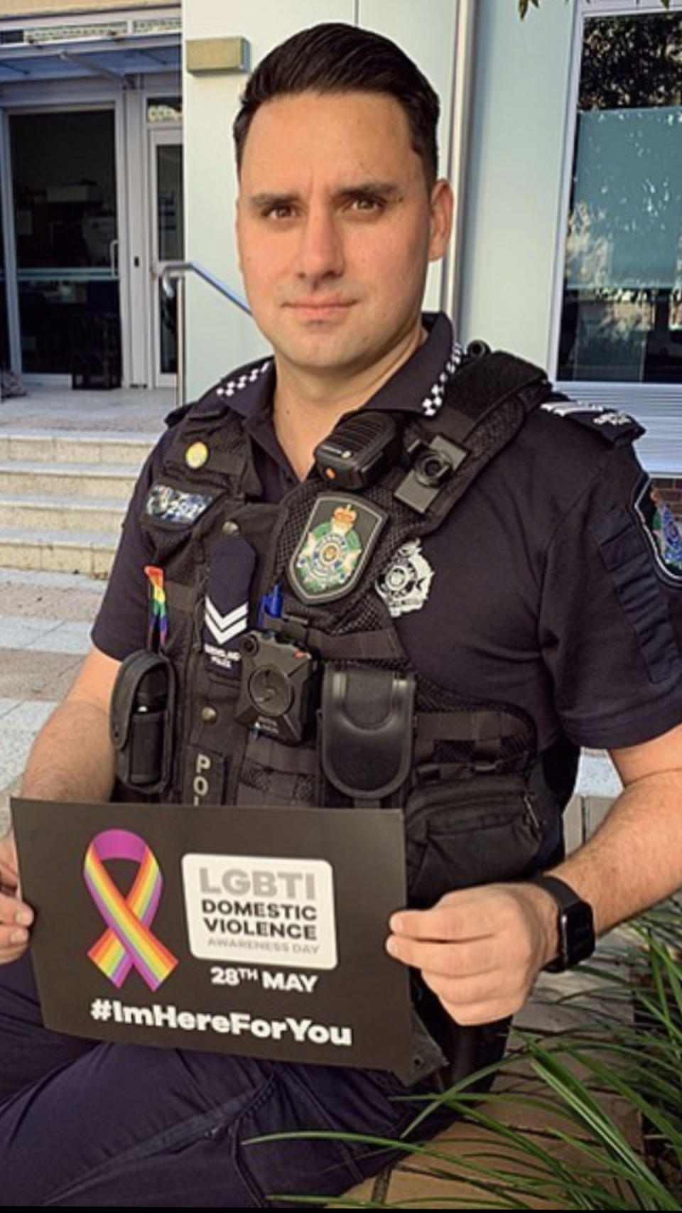 Queensland Police Officer and founder of LGBTI Domestic Violence Awareness Day, Senior Constable Ben Bjarnesen. Photo: QPS Media/Ben Bjarnesen