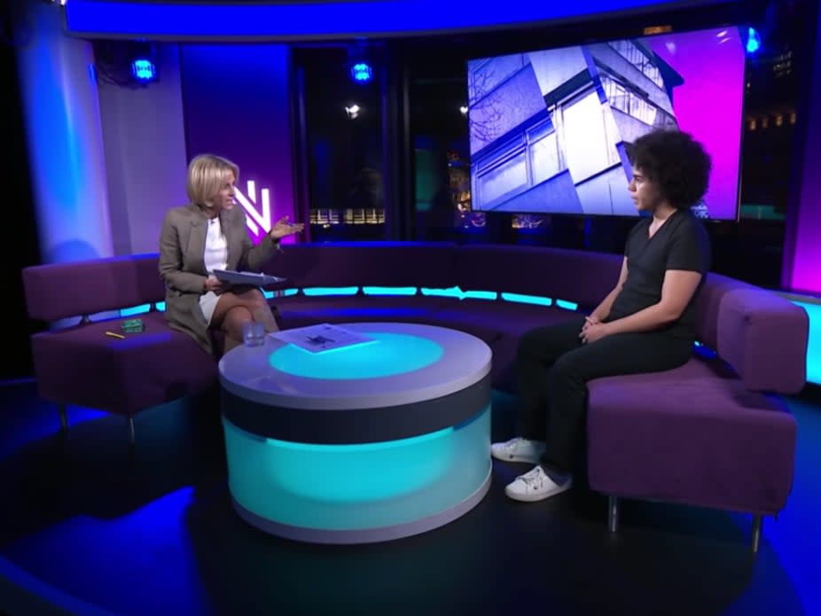 Emily Maitlis interviewing Kiera Bell in the episode of Newsnight (BBC)