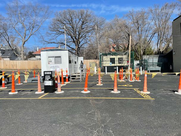 PHOTO: Kansas City, Mo. residents interested in landing a rare spot in one of the region's public housing developments drop off paperwork at this trailer. (Jared Kofsky/ABC News)