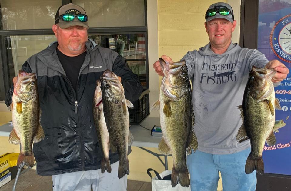 Jim Folks, left, and Jeremy Smith had 22.79 pounds to win the Xtreme Bass Series Toho Division tournament Feb. 19 at Lake Toho. 