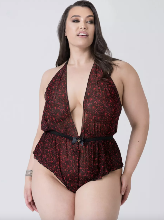La Senza Red Lace Bodysuit - Sexy Sleep Collection Size:S/Xs