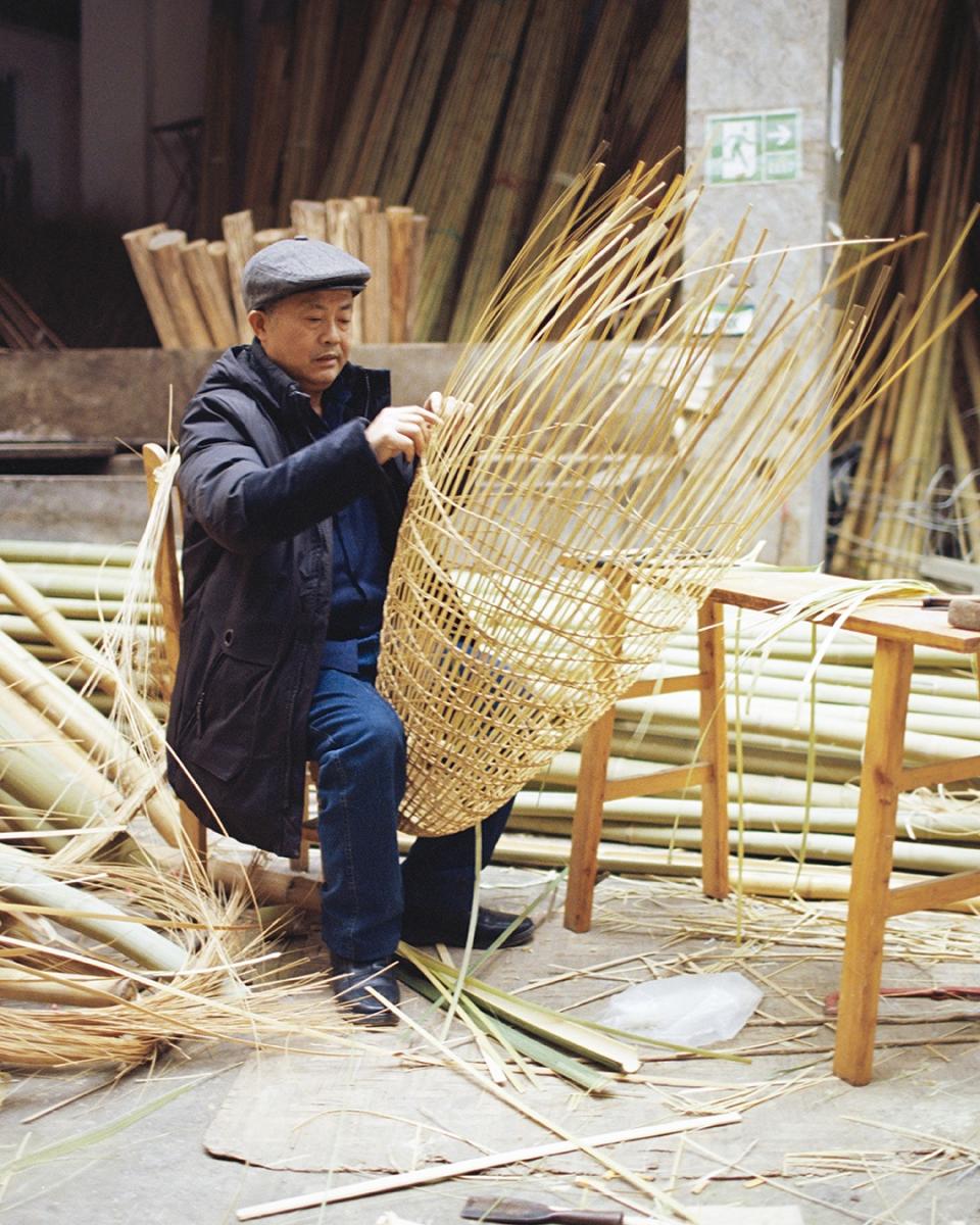 A bamboo artisan starring in Loewe's 2021 documentary honoring bamboo weaving  