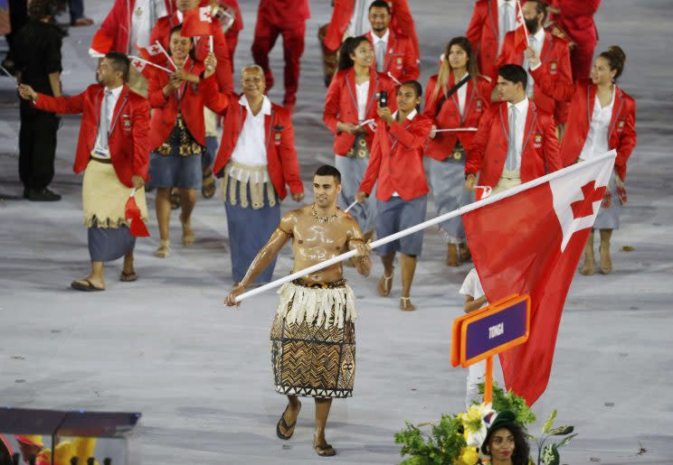 Pita Taufatofua finally qualified for the Olympics after trying since 2004. (Reuters)