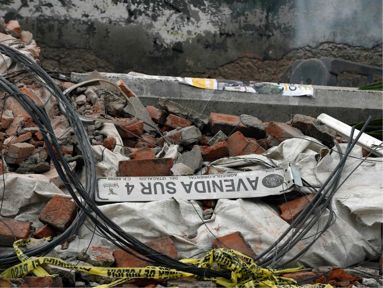 View of a street in the eastern area of Mexico City after a massive earthquake hit off the Pacific coast: AFP/Getty