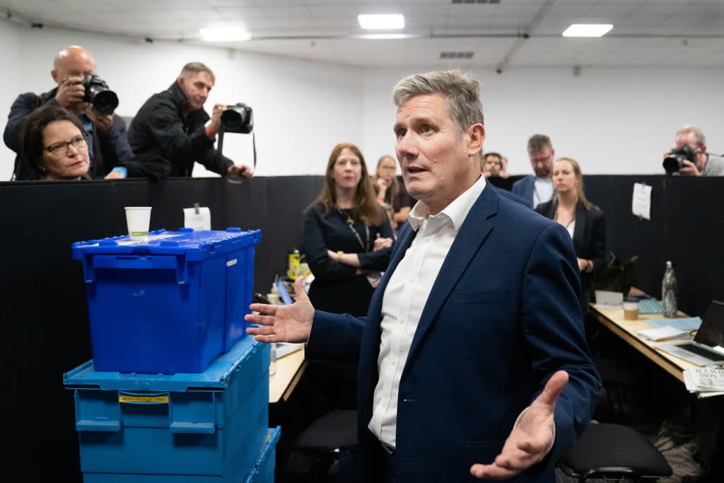 Labour leader Sir Keir Starmer talks to the press at the Labour Party conference in Brighton (Stefan Rousseau/PA) (PA Wire)