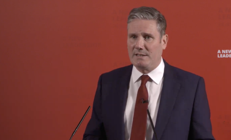 Sir Keir Starmer at a press conference addressing the damning report by the Equality and Human Rights Commission. (Labour Party)