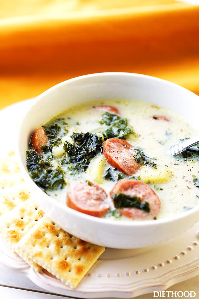 Smoked Sausage, Kale, and Potato Soup