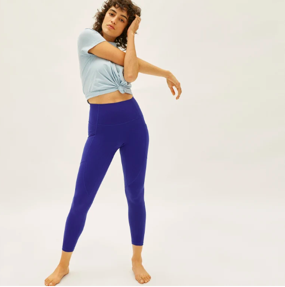 The Perform Pocket Legging in Cobalt. Image via Everlane