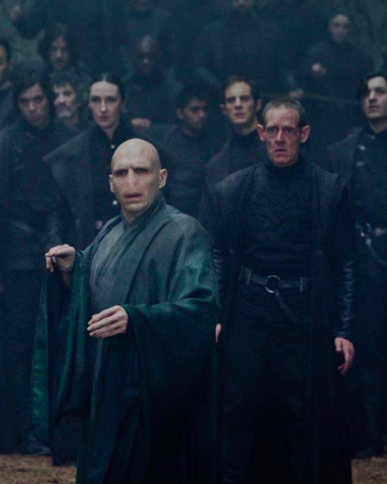 Voldemort's robes are an ashy black