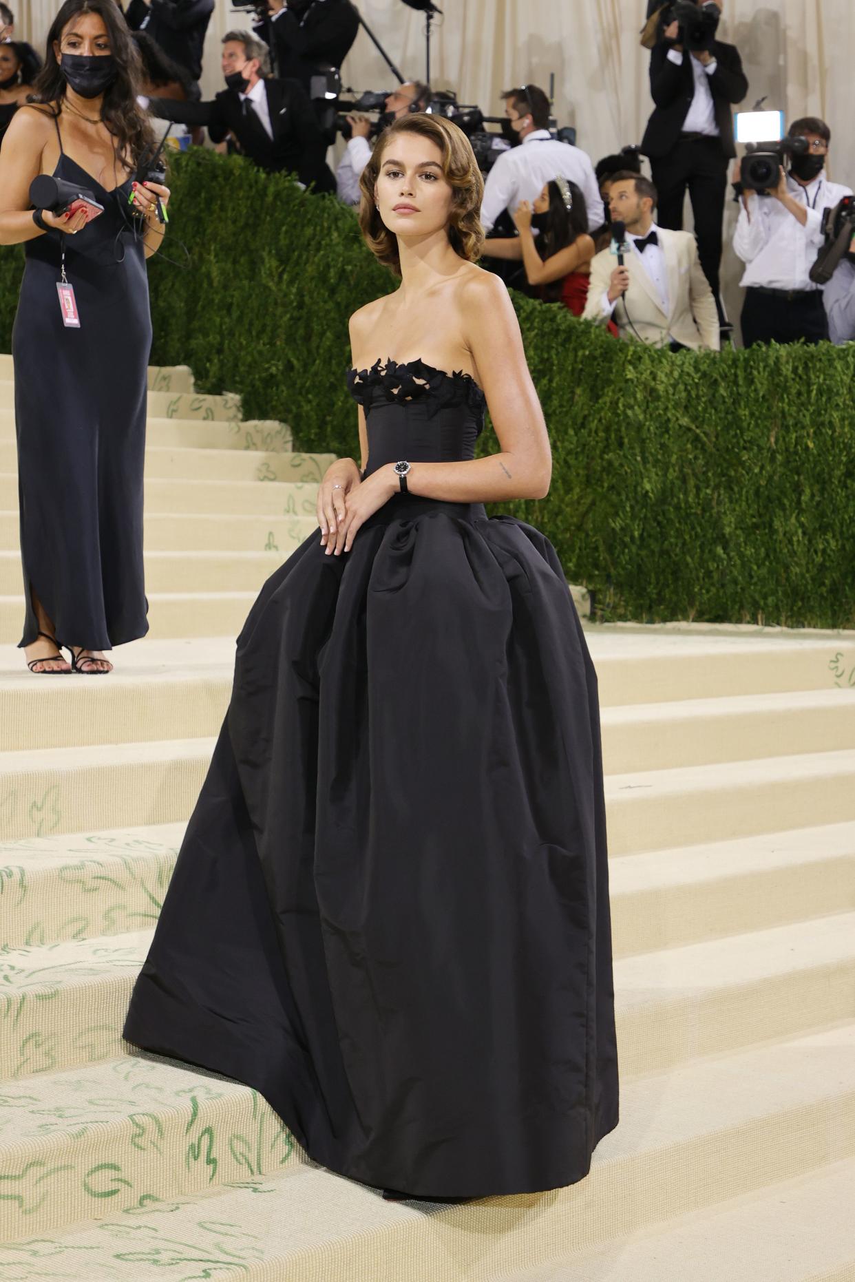 Kaia Gerber attends The 2021 Met Gala Celebrating In America: A Lexicon Of Fashion at Metropolitan Museum of Art on Sept. 13, 2021 in New York.