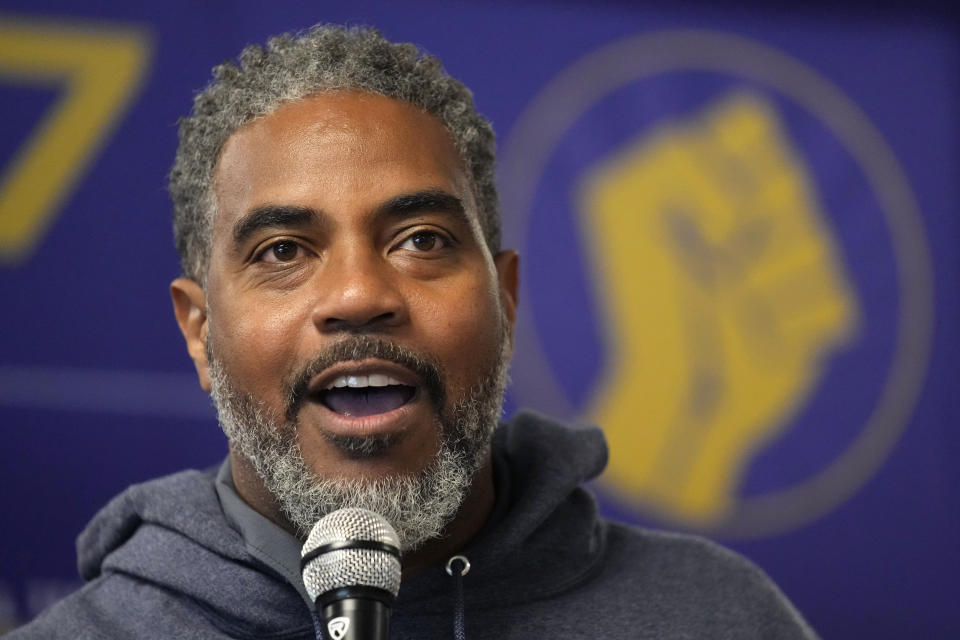 Rep. Steven Horsford, D-Nev., speaks at a campaign event Tuesday, Nov. 8, 2022, in Las Vegas. (AP Photo/John Locher)