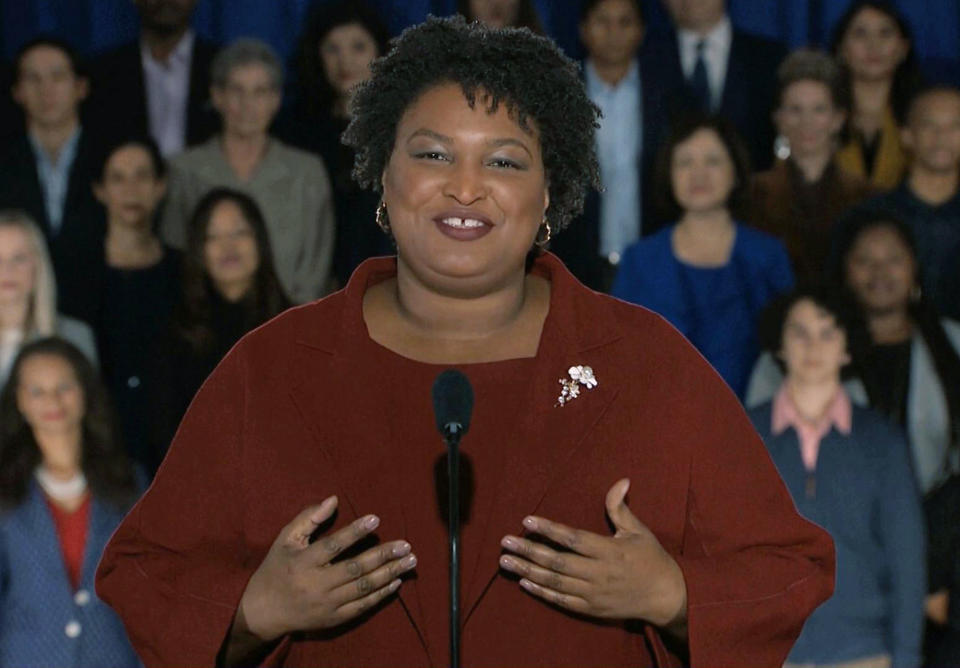 Stacey Abrams delivers the Democratic party's response to President Donald Trump's State of the Union address, Tuesday, Feb. 5, 2019 from Atlanta. (Photo: Pool video image via AP)