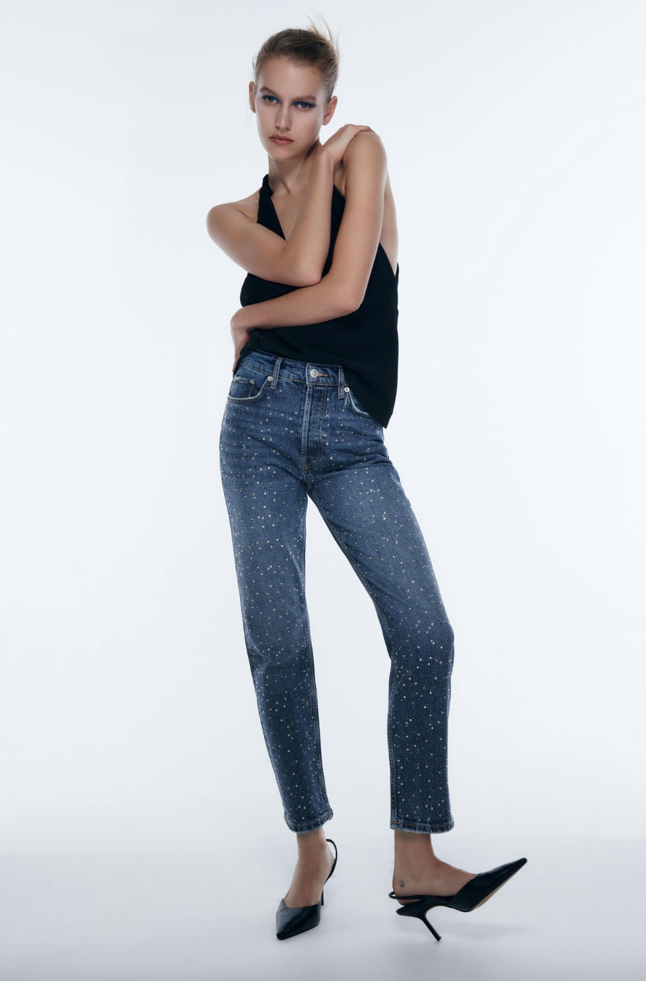 <p><a href="https://go.redirectingat.com?id=74968X1596630&url=https%3A%2F%2Fwww.zara.com%2Fus%2Fen%2Fzw-premium-slim-sky-black-jeans-p06840043.html&sref=https%3A%2F%2Fwww.cosmopolitan.com%2Fstyle-beauty%2Ffashion%2Fa25424799%2Fbest-high-waisted-jeans-women%2F" rel="nofollow noopener" target="_blank" data-ylk="slk:Shop Now;elm:context_link;itc:0;sec:content-canvas" class="link ">Shop Now</a></p><p>The High Rise Slim Rhinestone Jones</p><p>$69.99</p><p>zara.com</p>