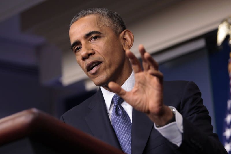 President Barack Obama makes a statement about CIA torture in the White House briefing room in Washington, D.C., on August 1, 2014. File Photo by Dennis Brack/UPI