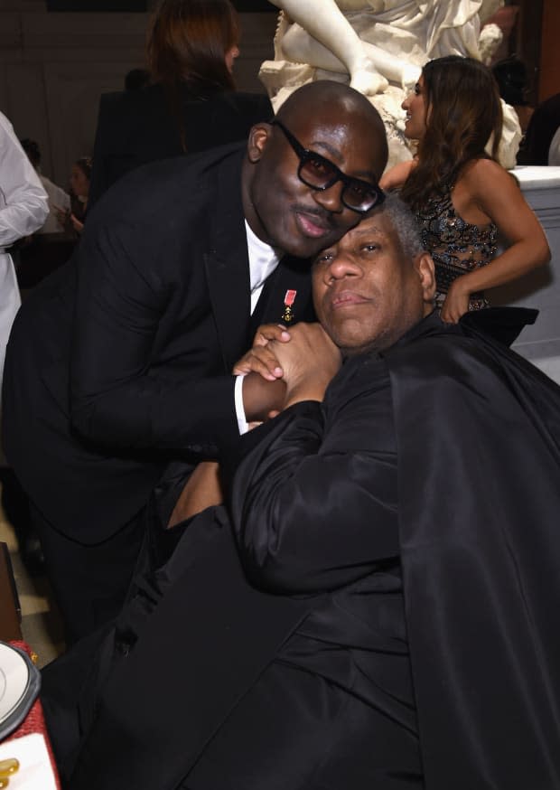 Talley with Edward Enninful in 2018<p>Photo: Dimitrios Kambouris/MG18/Getty Images for The Met Museum/Vogue</p>