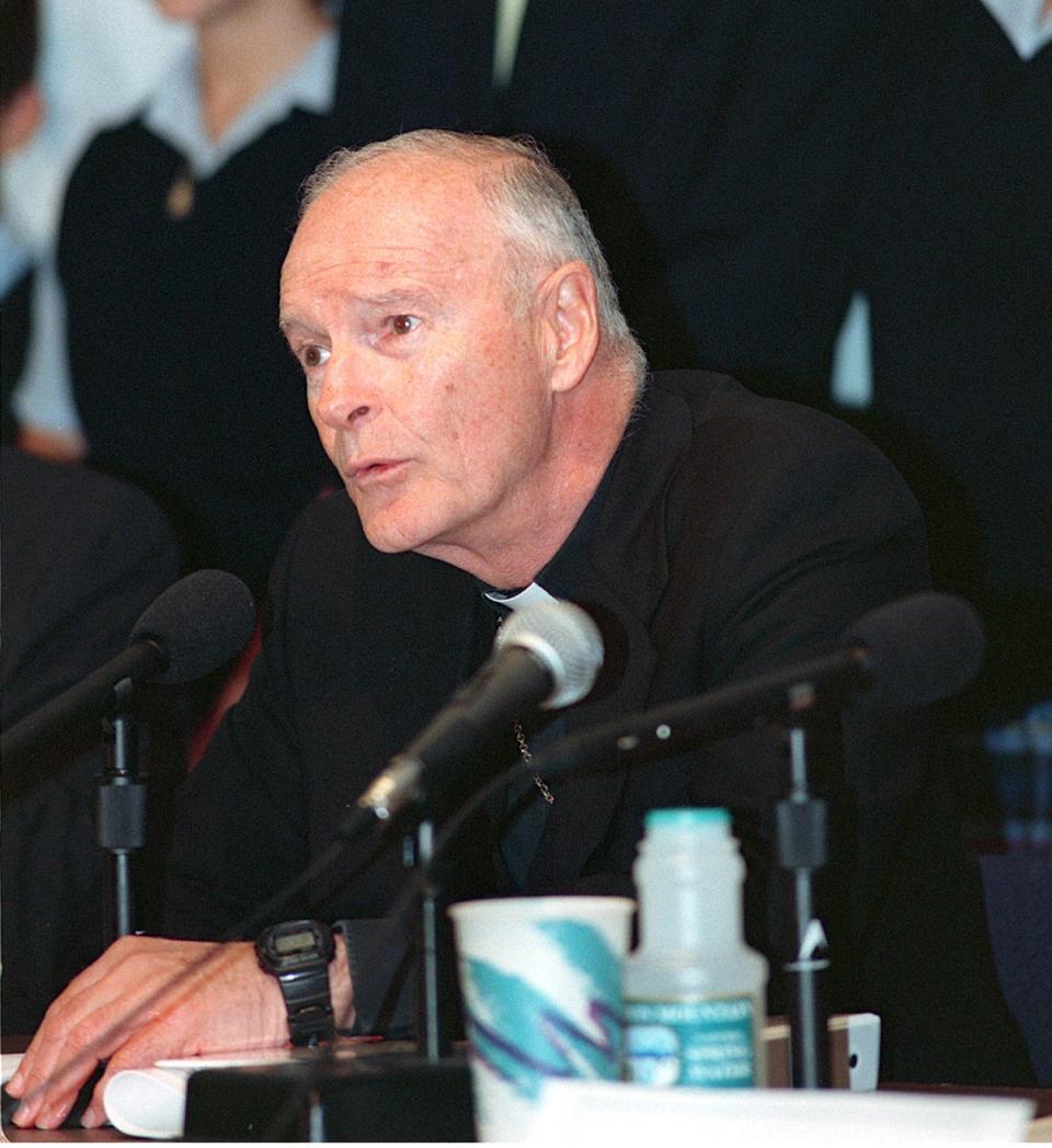 Theodore McCarrick, pictured in this file photo from October 1997, was listed by the church as being credibly accused of child sexual abuse. RECORD.