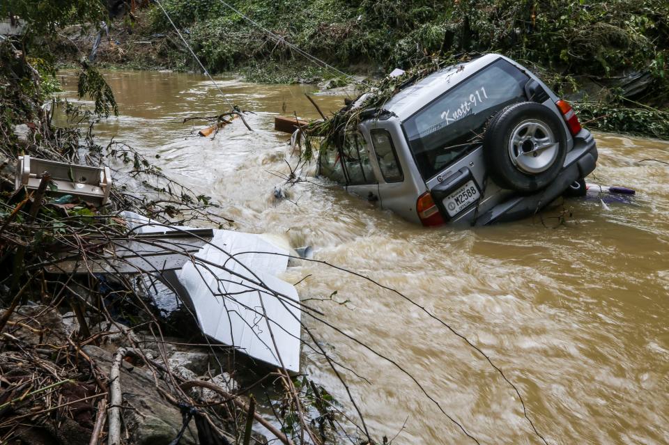 A Knott County 911 emergency vehicle was washed into the Right Fork Troublesome Creek in Hindman.  July 29, 2022