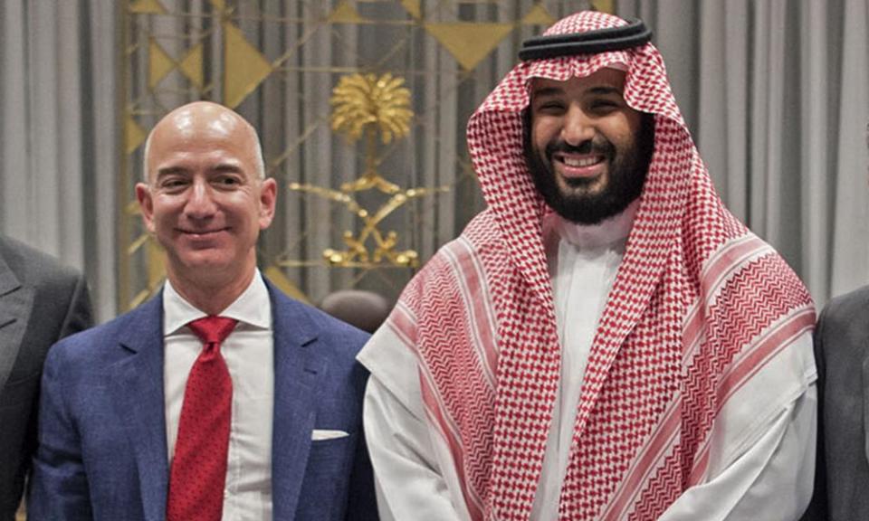 Bezos with Mohammed bin Salman in Riyadh in 2016.