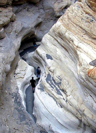 Hikers in the narrows of Mosaic Canyon at Death Valley National Park on July 16, 2010..