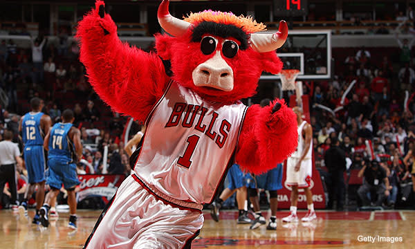 Chicago Bulls mascot Benny the Bull dances with a fan during the NBA  News Photo - Getty Images