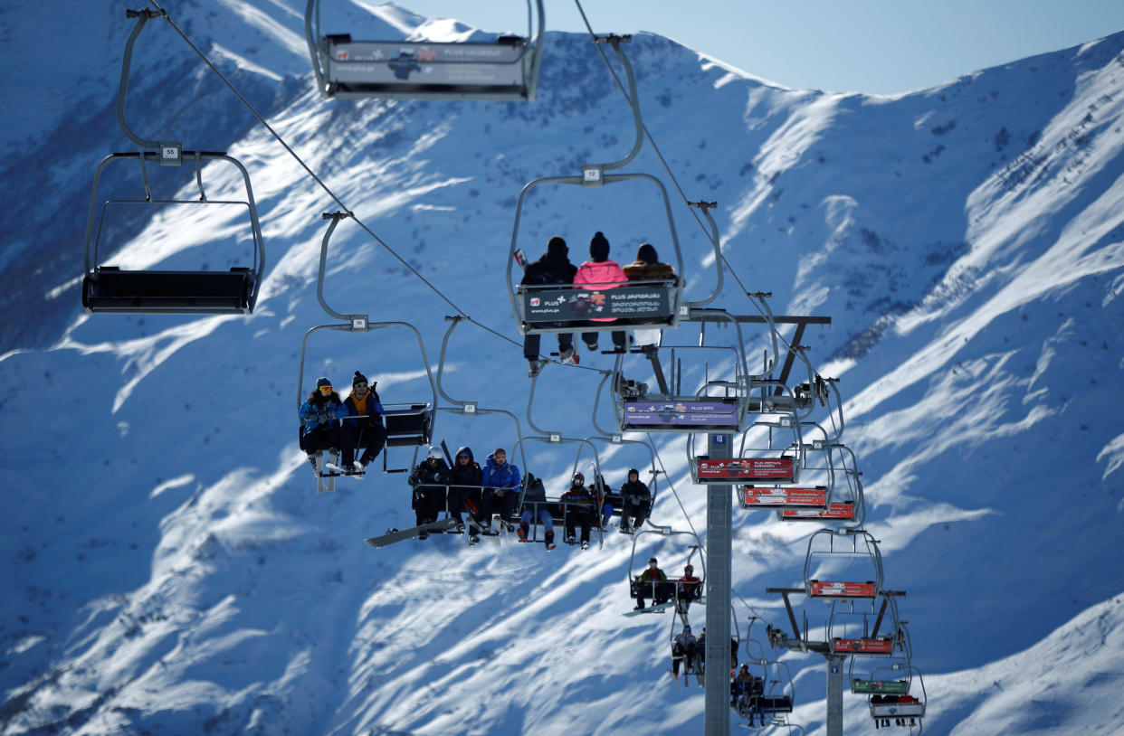 A chairlift malfunction at the Gudauri ski resort in the Caucasus mountain range in Georgia,&nbsp;shown in 2017, sent people flying into the air.