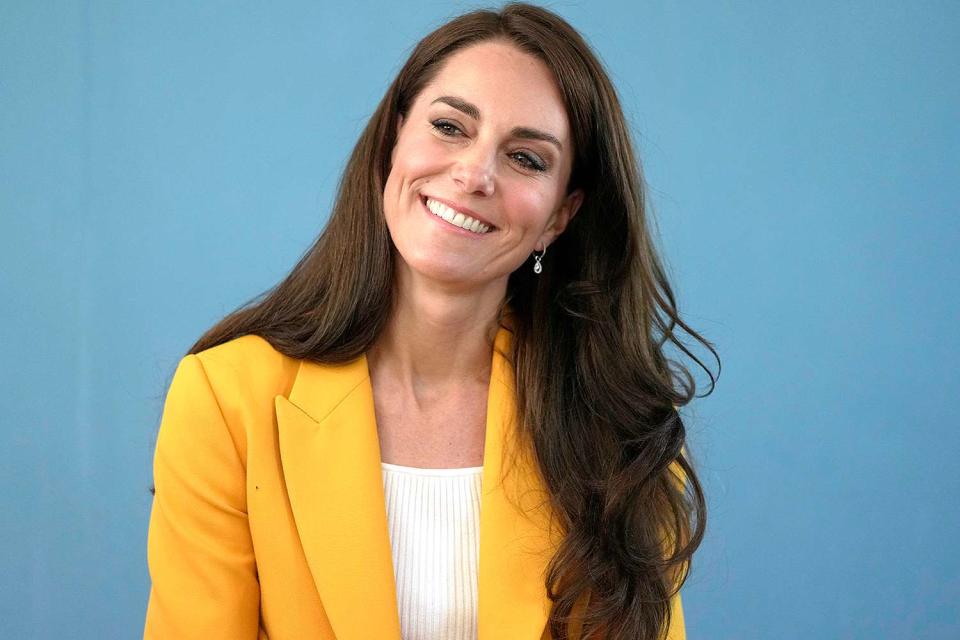 <p>Kin Cheung - WPA Pool/Getty</p> Kate Middleton visits the Dame Kelly Holmes Trust on May 16, 2023 in Bath, England.