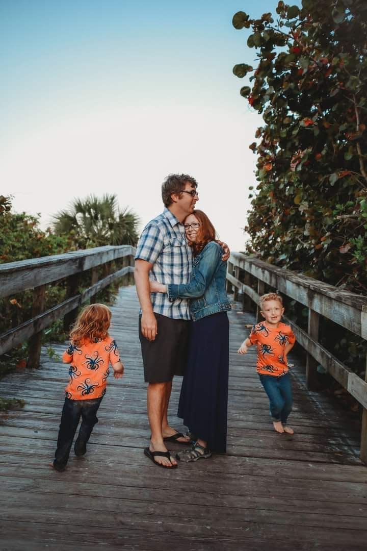 Matt and Danica Romeyn of Merritt Island are pictured with their children, daughter Rhone, now 4, and son Everest, now 6. Matt was killed on Aug. 12, 2022, when a driver ran a red light and hit Matt's car as the 38-year-old astrobotanist was on his way to work.