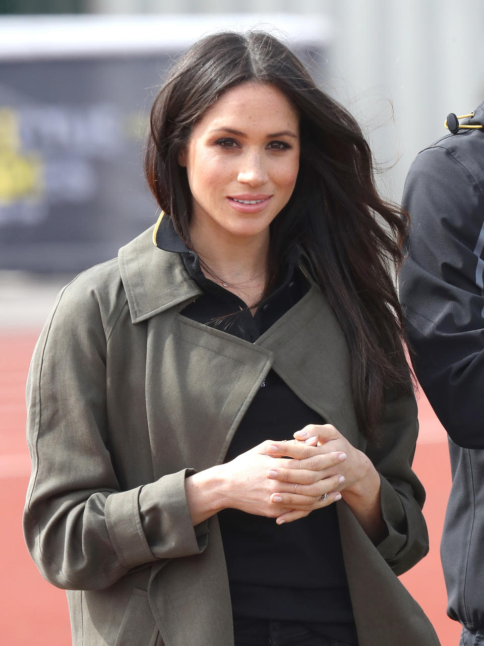 Meghan Markle attends the U.K. team trials for the Invictus Games Sydney at the University of Bath Sports Training Village on April 6, 2018, in Bath, England. (Photo: Chris Jackson via Getty Images)