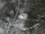 The wildfire in Fort McMurray is seen from space on May 3, 2016. NASA image courtesy Jeff Schmaltz, MODIS Rapid Response Team