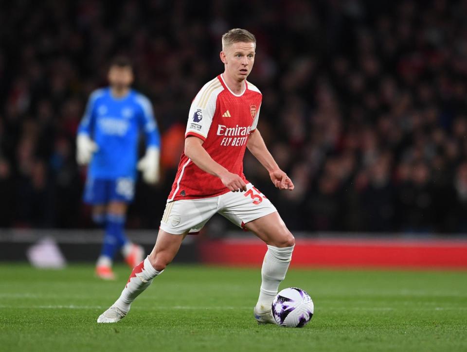 New role: Oleksandr Zinchenko is no longer an automatic first-choice selection for Mikel Arteta (Arsenal FC via Getty Images)