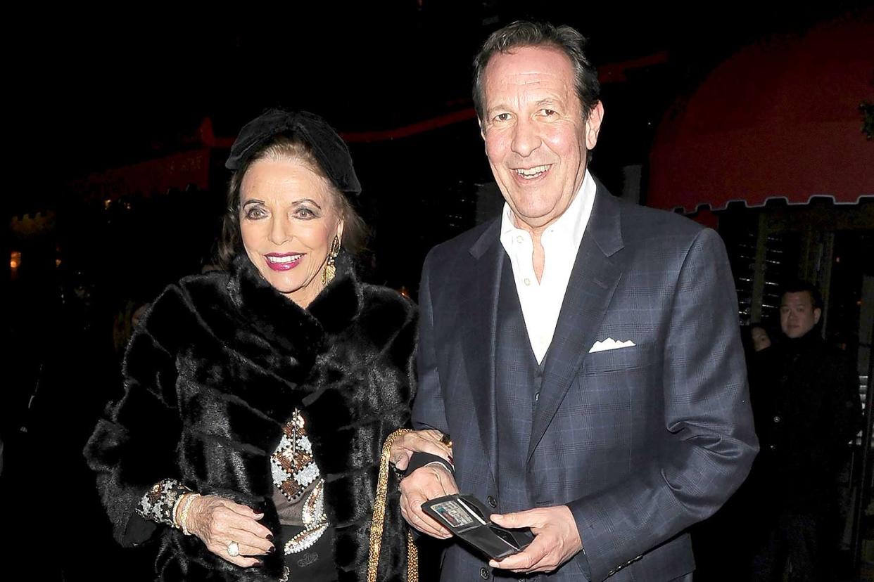 <p>TheImageDirect.com</p> Joan Collins and husband Percy Gibson have date night in London on April 23