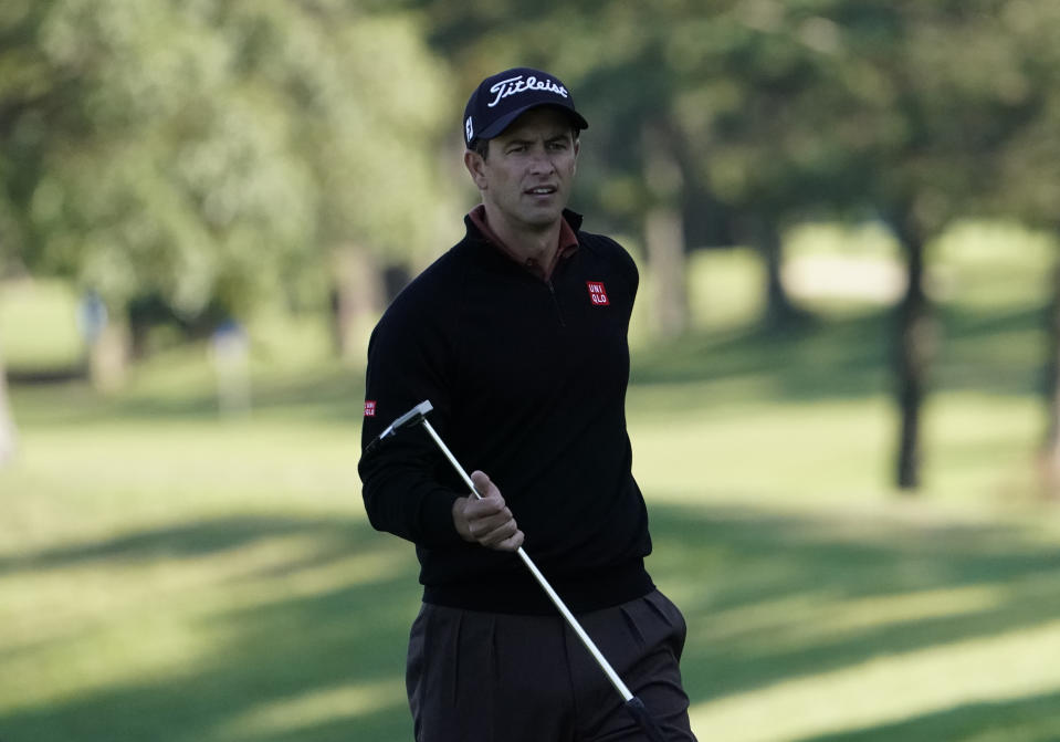 Adam Scott of Australia walks on the 9th hole during the pro-am event of the Zozo Championship PGA Tour at Accordia Golf Narashino C.C. in Inzai, east of Tokyo, Japan, Wednesday, Oct. 23, 2019. (AP Photo/Lee Jin-man)