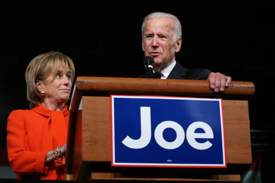 Sister Valerie Biden stands next to her brother from
